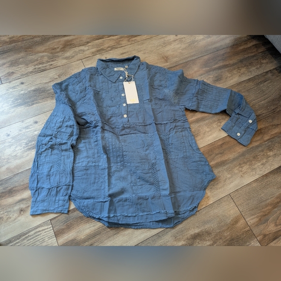 dylan Sundance Stowe Patchwork Shirt-Blue. NWT - Picture 6 of 7